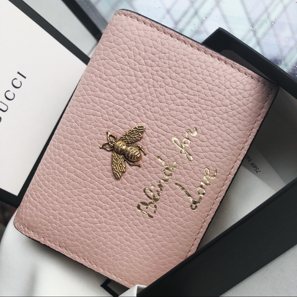 Gucci Animalier Card Case Blind For Love Wallet